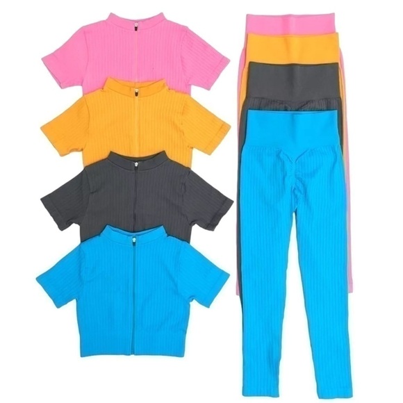 COPY - Blue High Waist Scrunch Butt Shaping Yoga Leggings - Picture 8 of 10